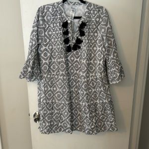 NWT Tommy Bahama diamond clip tiered dress size large